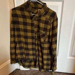 Grundge mustard yellow flannel
